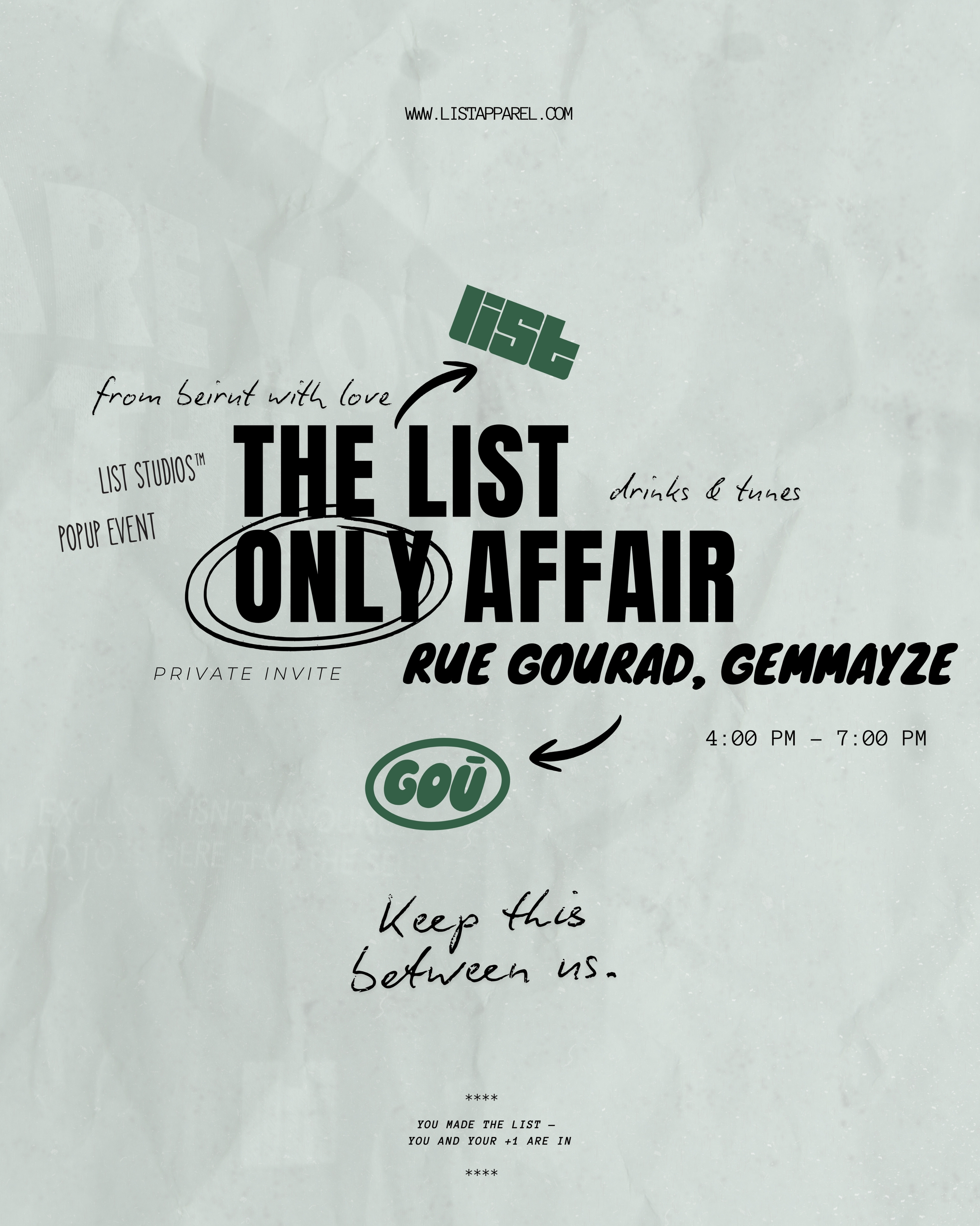 List Studios Popup